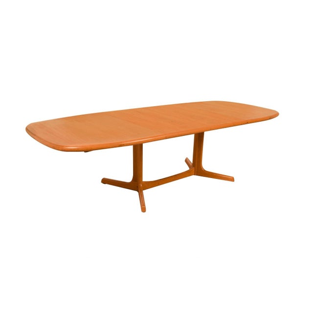 Wood Danish Mid-Century Teak Expandable Dining Table For Sale - Image 7 of 12