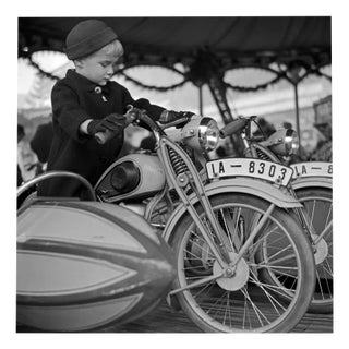Little Boy on a Motorcycle, 1930, Photographic Print For Sale