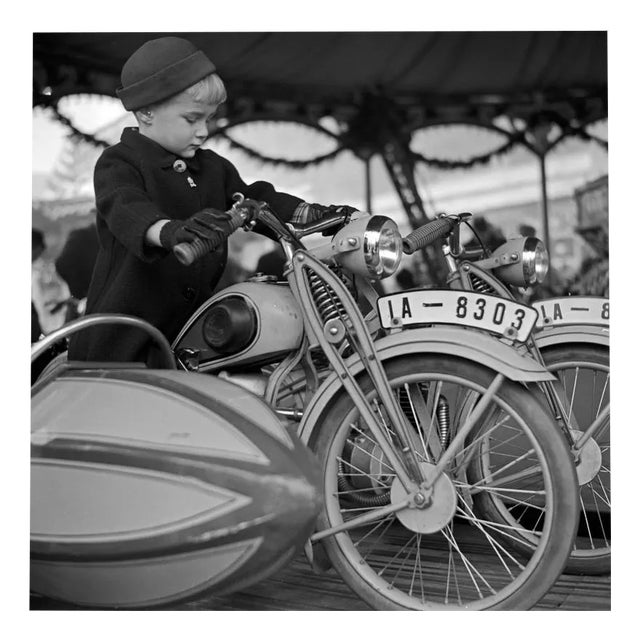 Little Boy on a Motorcycle, 1930, Photographic Print For Sale