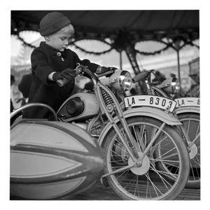 Little Boy on a Motorcycle, 1930, Photographic Print