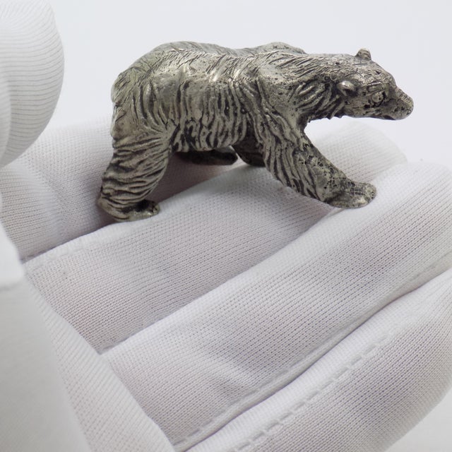 Vintage polar bear sculpture, handmade in Italy between the 1950s and 1960s in genuine Italian silver. A compact yet...