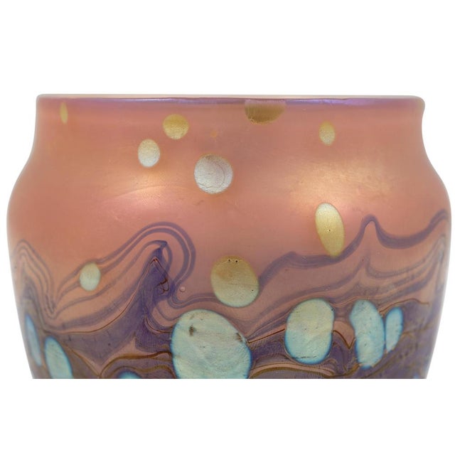 Art Nouveau Cytisus Blue, Orange & Gold Vase from Johann Loetz Witwe, 1890s For Sale - Image 6 of 7