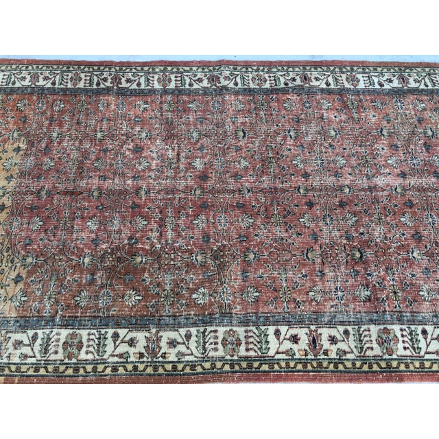 1960s 1960s Vintage Oushak Anatolian Wool Rug - 5′2″ × 8′8″ For Sale - Image 5 of 10