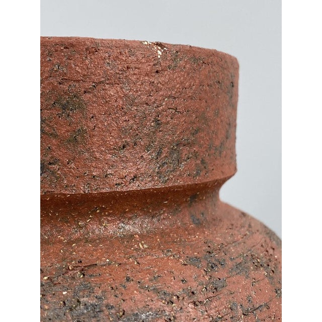 Studio Ceramic Vase in Reddish-Brown, 1960 For Sale - Image 6 of 12