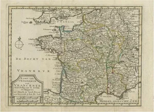 Antique Map of the Kingdom of France by Keizer & De Lat, 1788