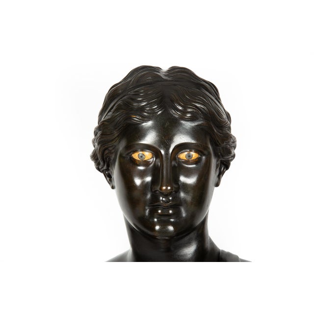 Rare Italian Antique Grand Tour Bronze Sculpture Bust of So-Called Sappho For Sale - Image 6 of 18