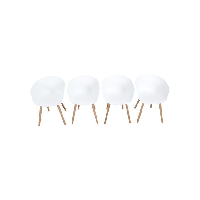 We are offering a beautiful set of four armchairs from the Danish design manufacturer HAY for sale. Designed by Hee...