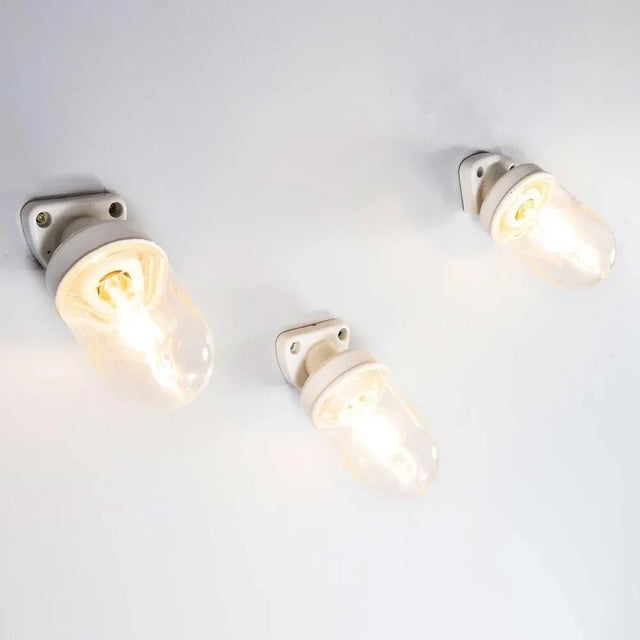 1950s Ceramic and Glass Angled Wall Lamp For Sale - Image 5 of 14