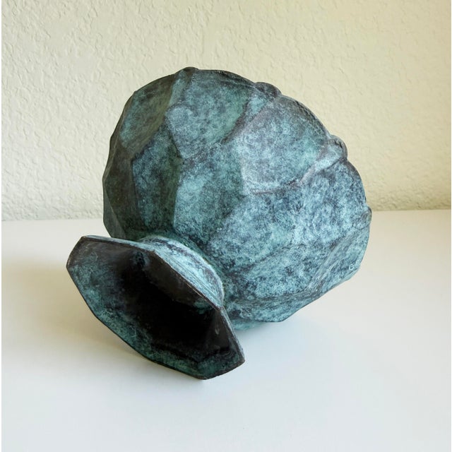 Vintage Bronze Verdigris Footed Bowls - A Pair For Sale In Sacramento - Image 6 of 13