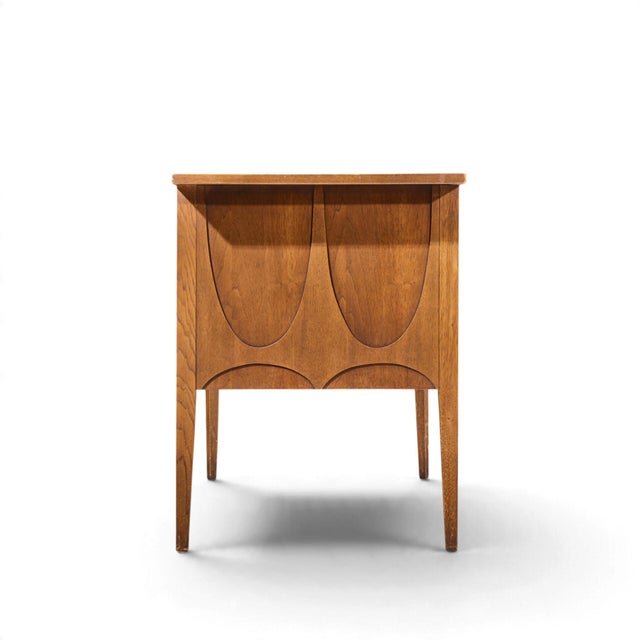 Mid 20th Century Broyhill Brasilia Mid Century Walnut and Brass Desk For Sale - Image 5 of 11