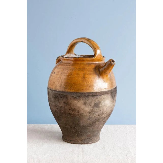 French Glazed Ochre Jug, 19th Century For Sale - Image 3 of 8