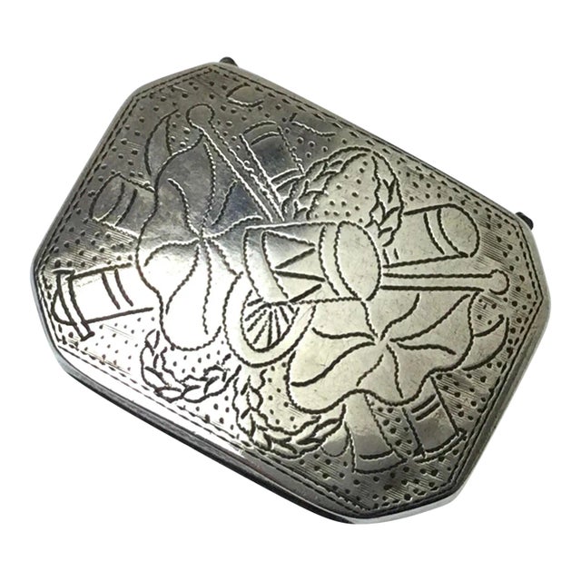 Antique English Sterling Silver Vinaigrette, Birmingham, 1814 For Sale