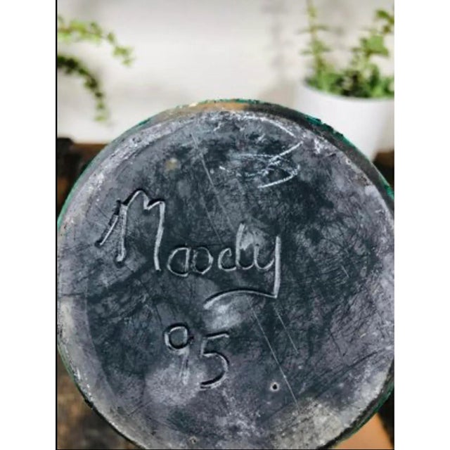 Vintage Moody Post Modern Clay Pottery Vase For Sale - Image 4 of 9