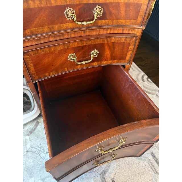 Late 20th Century Maitland Smith French Regency Louis XVI Flame Mahogany Serpentine Desk For Sale - Image 11 of 14