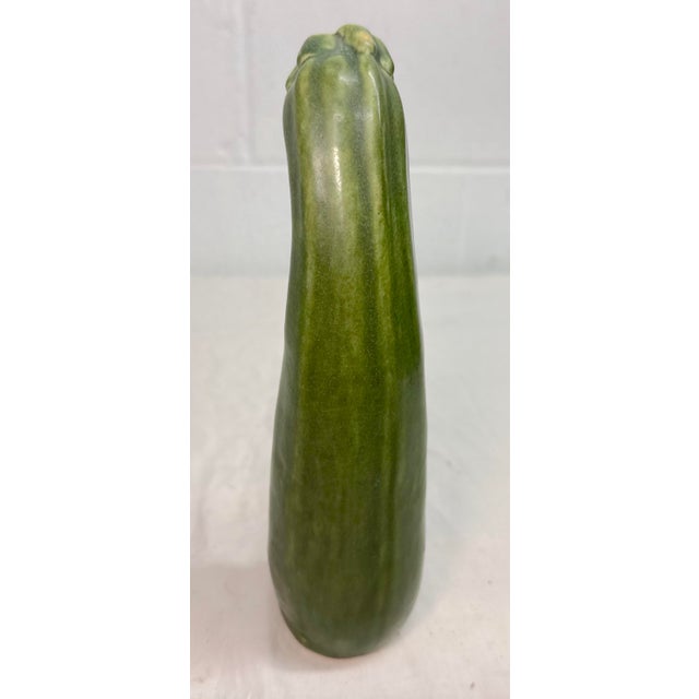 Green Vintage 97' Handmade Patricia Garrett Figural Vegetable Zucchini Pottery Vase For Sale - Image 8 of 10