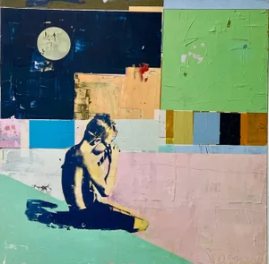 Dan Parry-Jones, Night Swimmer with Goggles, 2025, Mixed Media