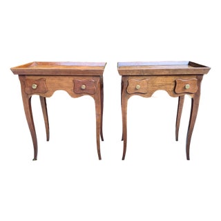 Vintage Baker Furniture French Provincial Louis XV Style Nightstands, Side Tables For Sale