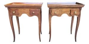 Vintage Baker Furniture French Provincial Louis XV Style Nightstands, Side Tables