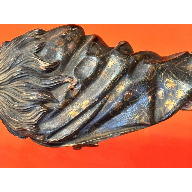 Wood Spanish School Conception in Polychrome Wood with Silver Crown, 18th For Sale - Image 7 of 13