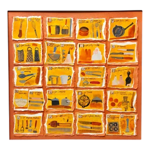 Christine McArthur Housewives Choice, A-Z Alphabet Sampler Mixed Media Painting Collage