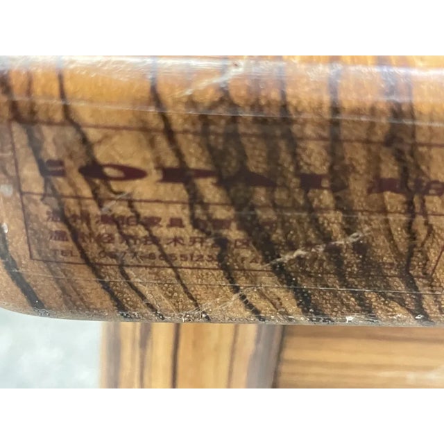 Designer Xiaojie Zhu Post Modern Studio Made Zebra Wood Bench For Sale - Image 11 of 13