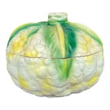 Mid-Century Hollywood Regency Italian Pottery Cauliflower Form Soup Tureen For Sale