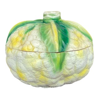 Mid-Century Hollywood Regency Italian Pottery Cauliflower Form Soup Tureen For Sale