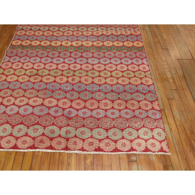 Mid 20th Century Colorful Mid-20th Century Turkish Deco Rug with Cintomani Design For Sale - Image 5 of 6