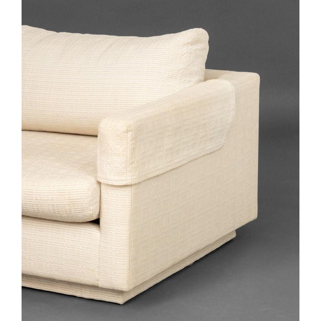 Textile Modern White Upholstered Two-Seat Sofa For Sale - Image 7 of 10
