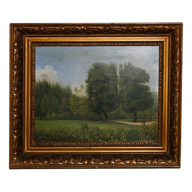 English Countryside, 1920s, Oil on Cardboard, Framed For Sale