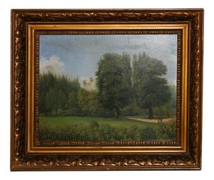 English Countryside, 1920s, Oil on Cardboard, Framed