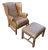 Wingback Leather Armchair and Matching Ottoman by Classic Leather. For Sale