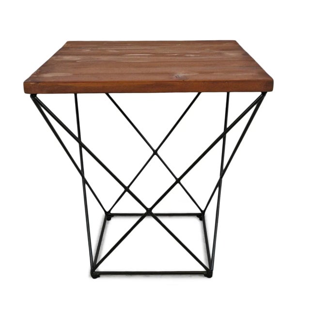 Bring warmth and architectural character to your space with this handcrafted reclaimed wood side table. A solid reclaimed...