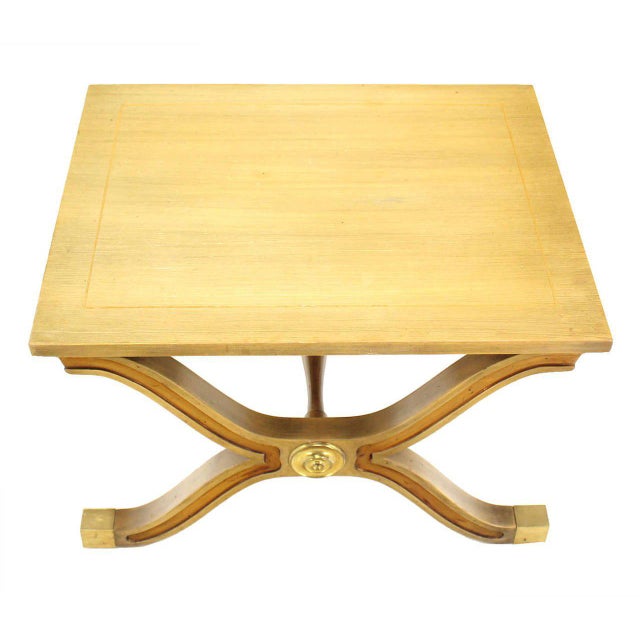 20th Century Hollywood Regency X-Base Side Table or Stool For Sale - Image 4 of 9