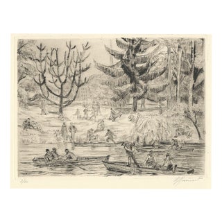 Raphaël Drouart, The Bois De Boulogne, 1920s, Etching For Sale