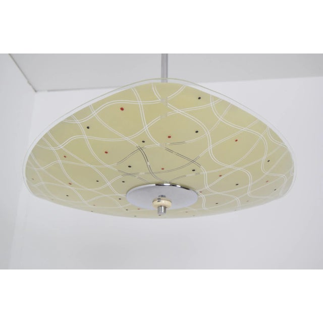 Mid-Century Modern Mid-Century Glass Pendant Lamp, 1970s For Sale - Image 3 of 7