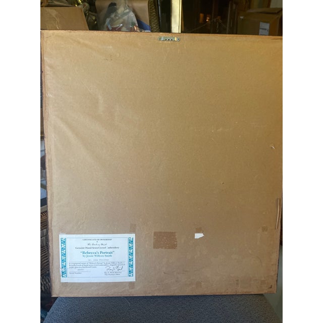 Textile VTG Textile Fiber Art Floral Good Housekeeping Cover Hand Sewn Crewel Needlepoint For Sale - Image 7 of 12