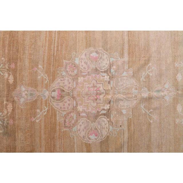 Brown Vintage Turkish Hand-Knotted Wool Cotton Brown Area Rug For Sale - Image 8 of 11