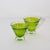 Pair of Lime-Green Hand-Blown Mexican Cocktail Glasses For Sale - Image 4 of 6