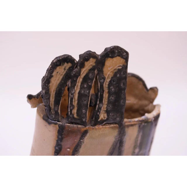 1976 Studio Stoneware Abstract Vase Signed Pollack For Sale - Image 9 of 13
