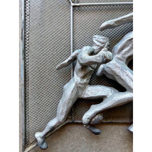 Silver Vintage Brutalist Metal Soccer Wall Sculpture Weinberg Soviet Style Fifa For Sale - Image 8 of 15