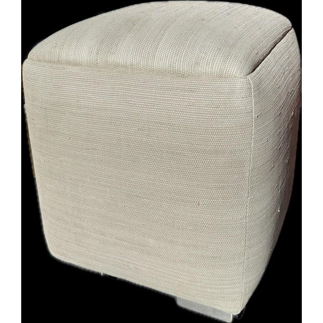 Woven Soft-Leather Otter Stool Otter Stool in cobblestone fawn soft woven leather from Enid Ford Atelier San Francisco....