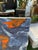 Blue and Orange Abstract Canvas Painting For Sale In Atlanta - Image 6 of 8