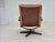 Wood Scandinavian Swivel Armchair in Brown Furniture Leather, 1960s For Sale - Image 7 of 16