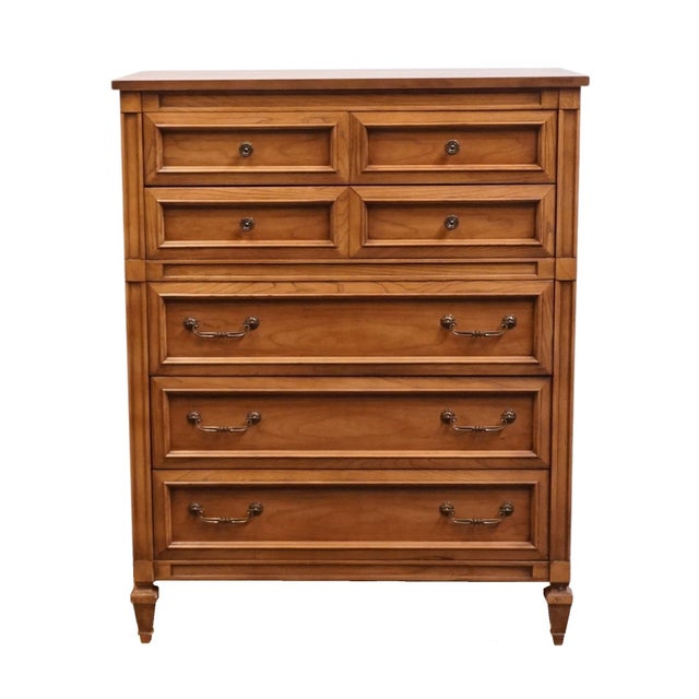 Neoclassical Sherrill Furniture Solid Cherry Italian Neoclassical Tuscan Style 38" Chest of Drawers 3100 For Sale - Image 3 of 14