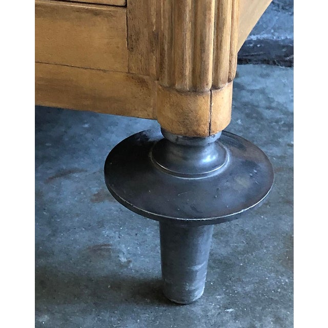 Wood 1940s French Sycamore 2-Door Cabinet With Pewter Mounts For Sale - Image 7 of 13