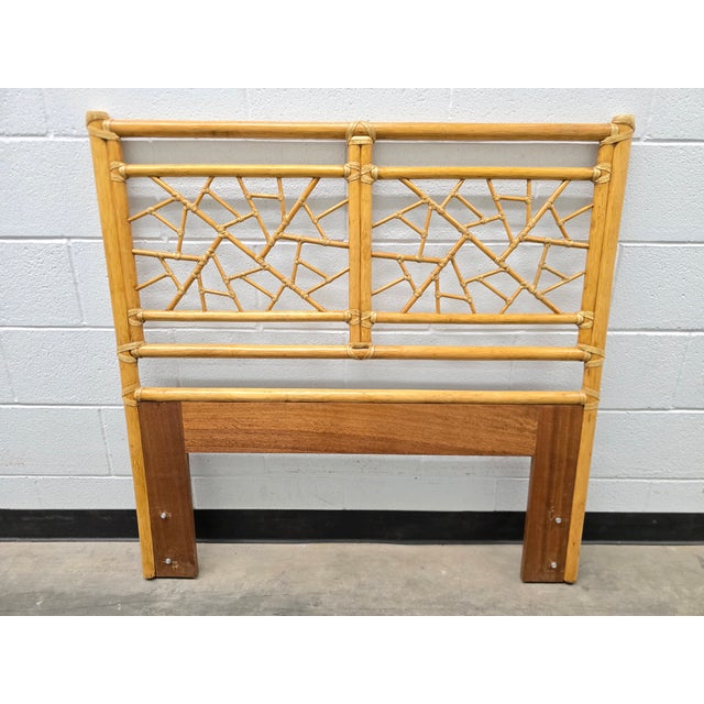 McGuire of San Francisco iconic "Cracked Ice" design panel headboards. A pair of headboards which can be used individually...