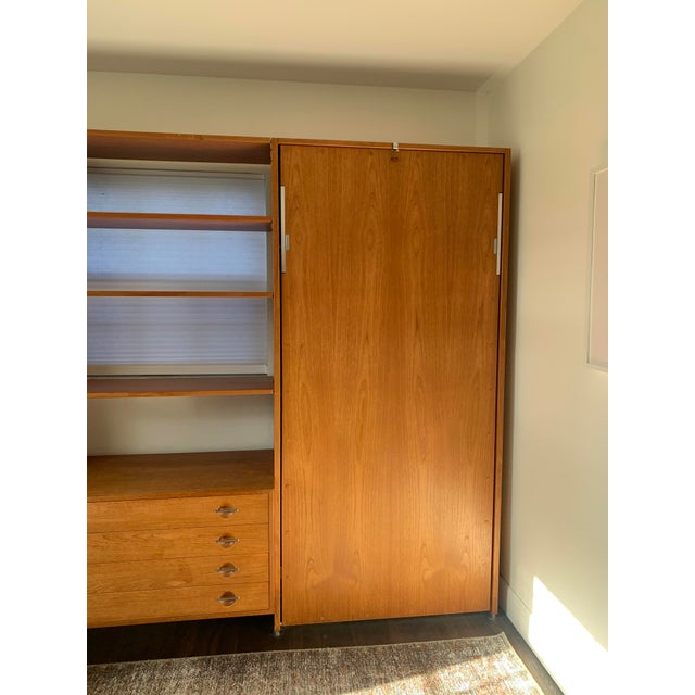 Mid-Century Modern 1960s Vintage Teak Mid Century Hans J. Wegner Murphy Bed With Shelf For Sale - Image 3 of 7
