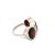 Art Deco Antique Style Deep Red Garnet Triple Stone Bezel Set Silver Ring - Size 7.5 For Sale - Image 3 of 13
