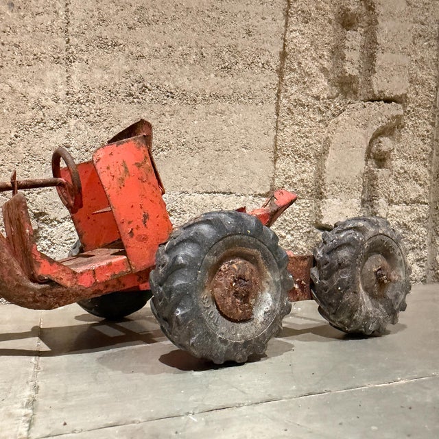 Vintage 1940s–1950s Structo Pressed Steel Orange Road Grader Toy For Sale In San Diego - Image 6 of 12